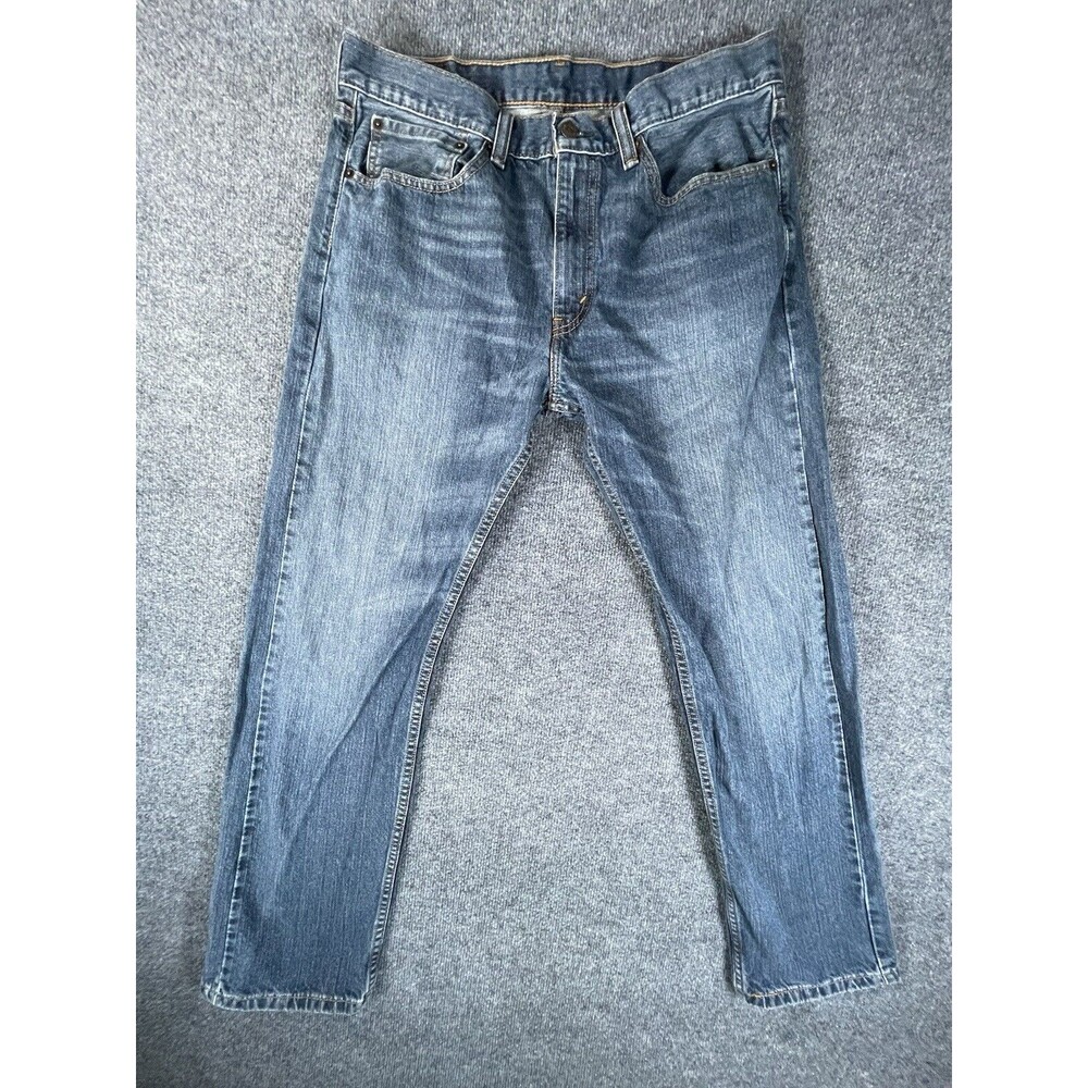 Levis 505 Jeans Men’s Size 34 X 32 Blue Denim Straight Regular Fit 100% Cotton